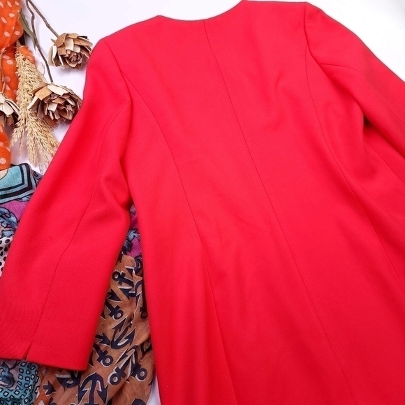 Classique Entiers Pink Red Long Jacket Coat Sz L - Picture 9 of 14